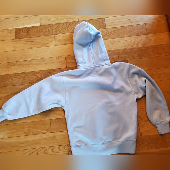 Aritzia TNA Cozy Boyfriend Fleece Hoodie In Snowmelt Blue Size 2XS - Picture 3 of 4